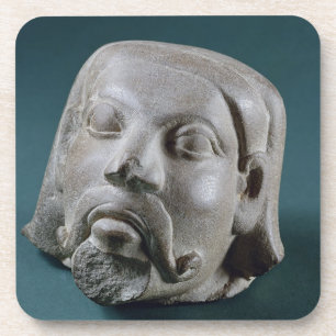 Dessous-de-verre Tête polie de grès d'un étranger, Sarnath, 3èm