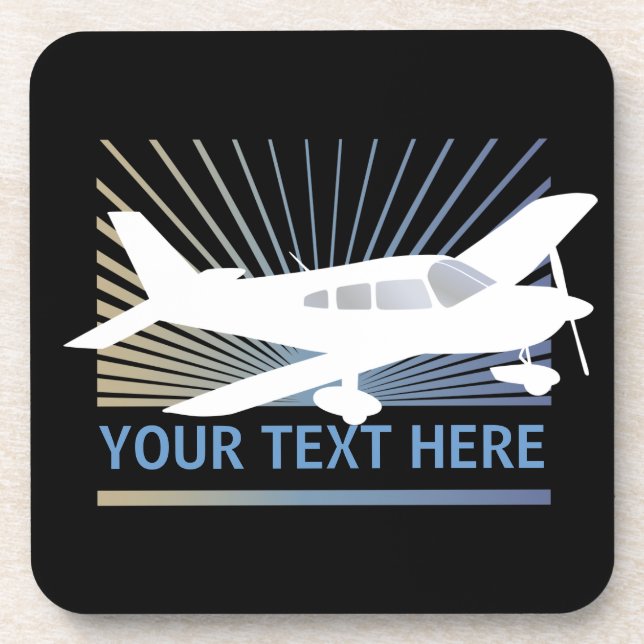 Dessous-de-verre Texte de personnaliser - avion à voilure basse (Devant)