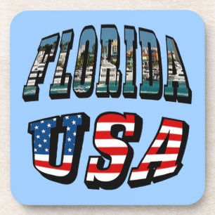 Dessous-de-verre Texte du drapeau de l'État de Floride et des États