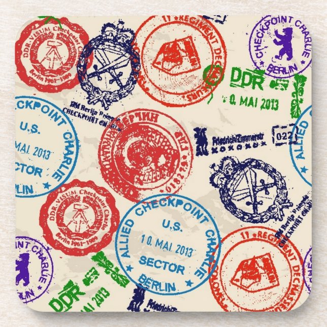 Dessous-de-verre Texture avec de vrais timbres. (Devant)