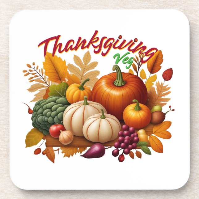 Dessous-de-verre Thanksgiving Vegan (Devant)