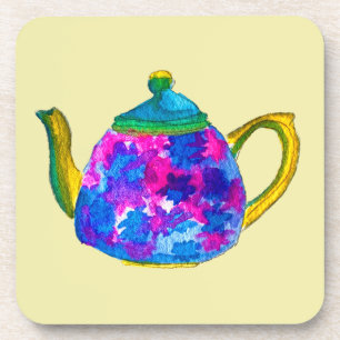 Dessous-de-verre Théière à aquarelle