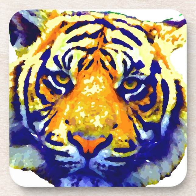 Dessous-de-verre Tiger Eyes Pop Art (Devant)