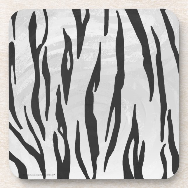 Dessous-de-verre Tiger noir et blanc (Devant)