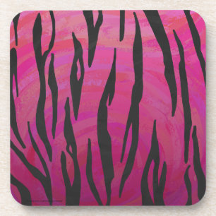 Dessous-de-verre Tiger rose chaud et noir