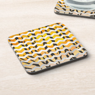 Dessous-de-verre Tigre Chevron noir et orange