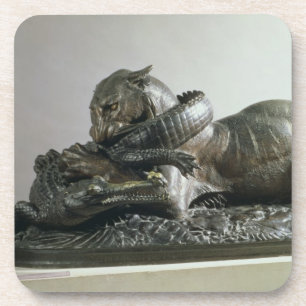 Dessous-de-verre Tigre dévorant un alligator, 1832 (bronze)