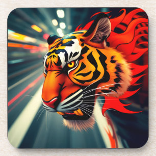 Dessous-de-verre tigre en mouvement