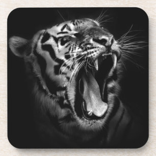 Dessous-de-verre Tigre noir et blanc