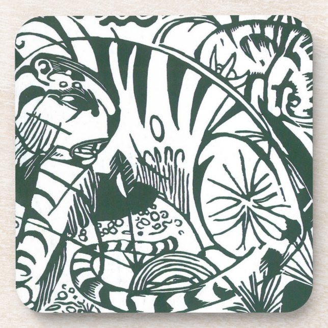 Dessous-de-verre Tigre par Franz Marc, Art Expressionniste Vintage (Devant)