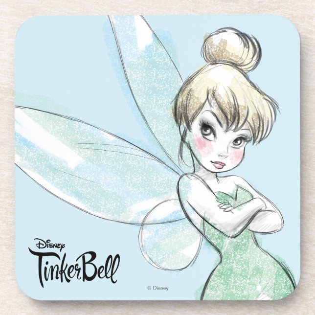 Dessous-de-verre Tinker Bell | Armoiries pastel croisées (Devant)