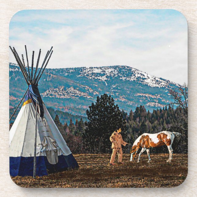 Dessous-de-verre Tipi - Camp d'hiver (Devant)