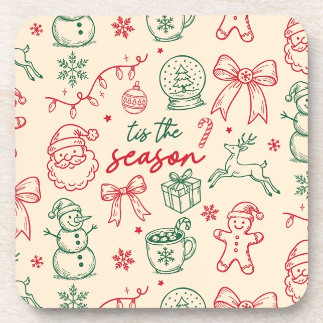 Dessous-de-verre Tis the Season - Christmas Doodle (Devant)