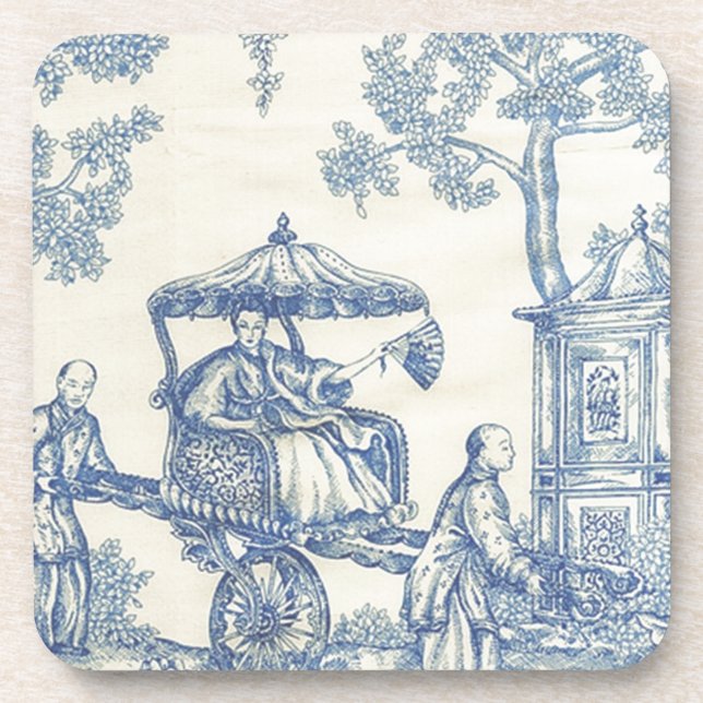 Dessous-de-verre Toile dans bleu et blanc (Devant)