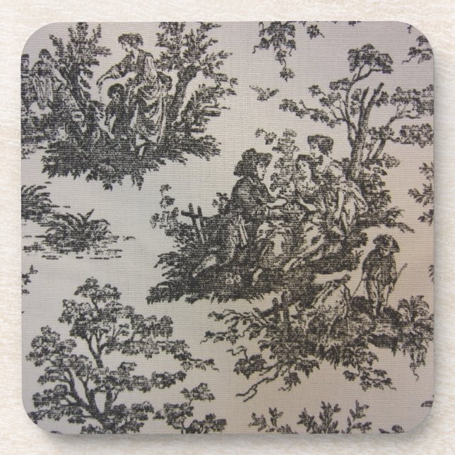Dessous-de-verre Toile en noir et blanc (Devant)