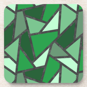 Dessous-de-verre Tons de motif en vitrail vert