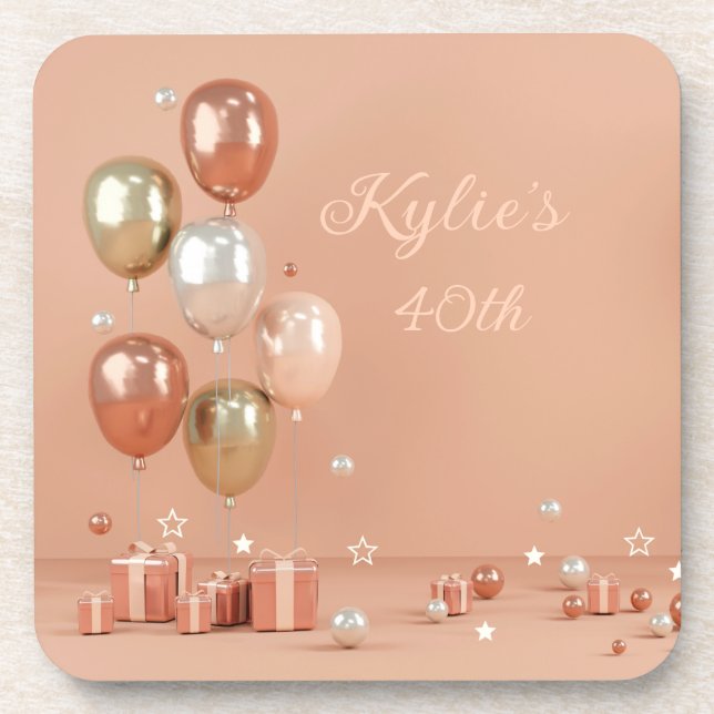 Dessous-de-verre Tons des ballons roses 40e (Devant)