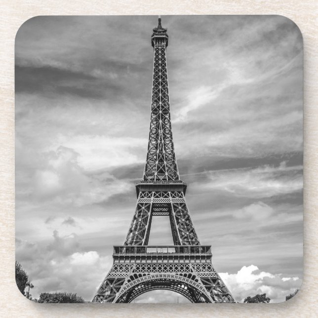 Dessous-de-verre Tour Eiffel noir et blanc Paris France (Devant)