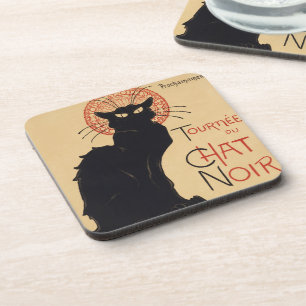 Dessous-de-verre Tournée du Chat Noir Vintage Black Cat Art Nouveau
