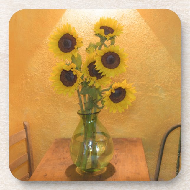 Dessous-de-verre Tournesols dans un vase sur la table 2 (Devant)