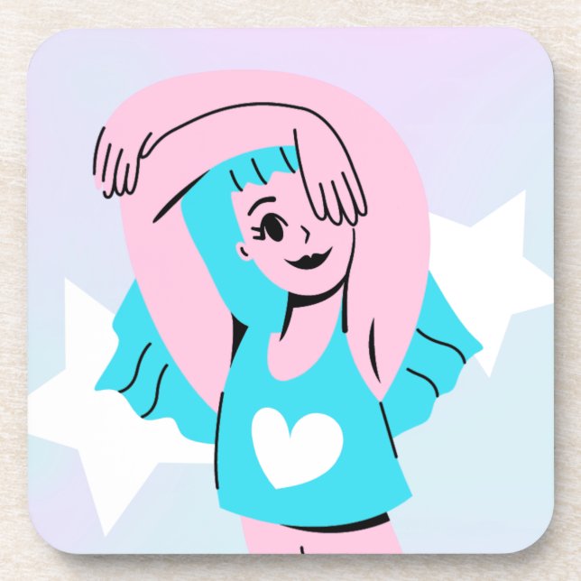 Dessous-de-verre trans art on hard plastic coaster (Devant)