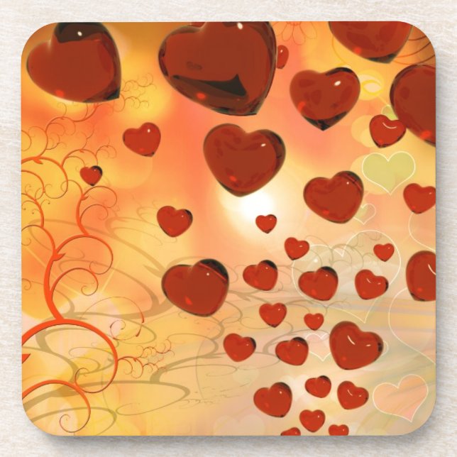 Dessous-de-verre Trending love coeurs, accessoires. Saint Valentin (Devant)