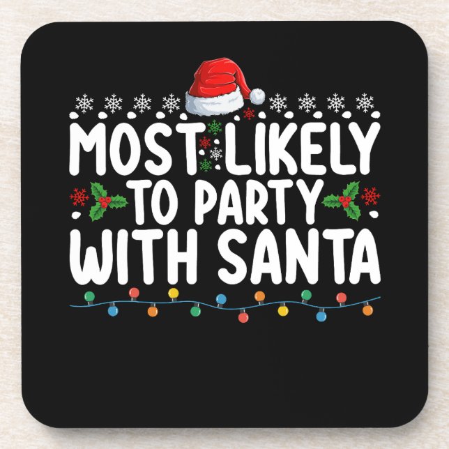 Dessous-de-verre Très Probable De Fêter Avec Père Noël Noël (Devant)