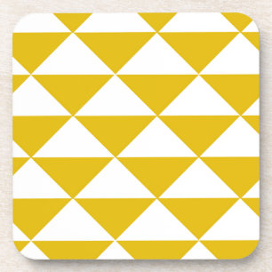Dessous-de-verre Triangles jaunes et blanches d'or