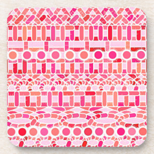 Dessous-de-verre Tribal Batik - nuances de rose et de corail