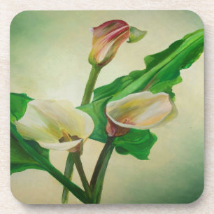 Dessous-de-verre Trois Lys Calla Étonnant Botanique Acrylique