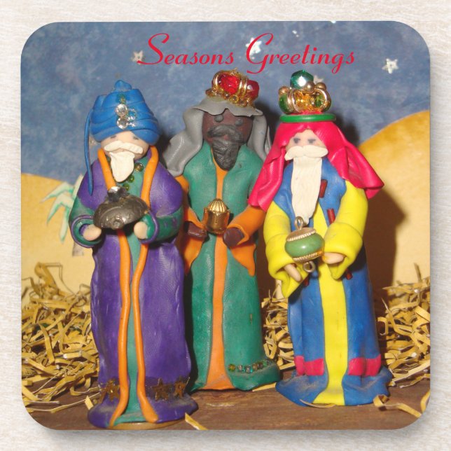 Dessous-de-verre Trois rois portant des cadeaux pour le bébé Jésus  (Devant)