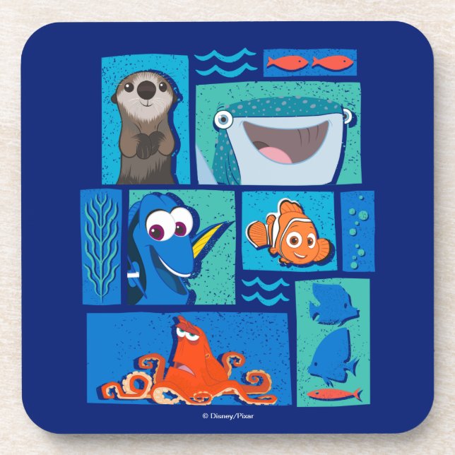 Dessous-de-verre Trouver Dory | Groupe de caractères (Devant)