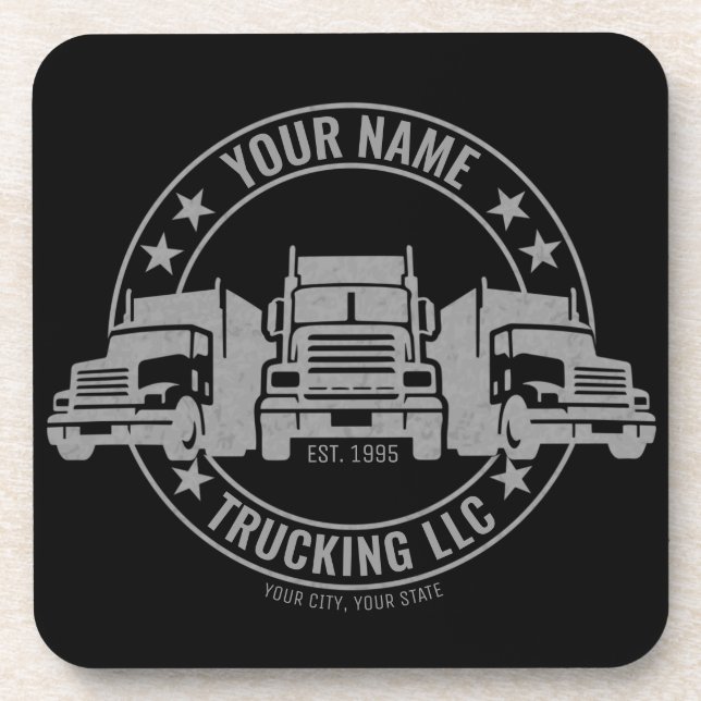 Dessous-de-verre Trucker personnalisé Big Rig Semi Camion Camion (Devant)