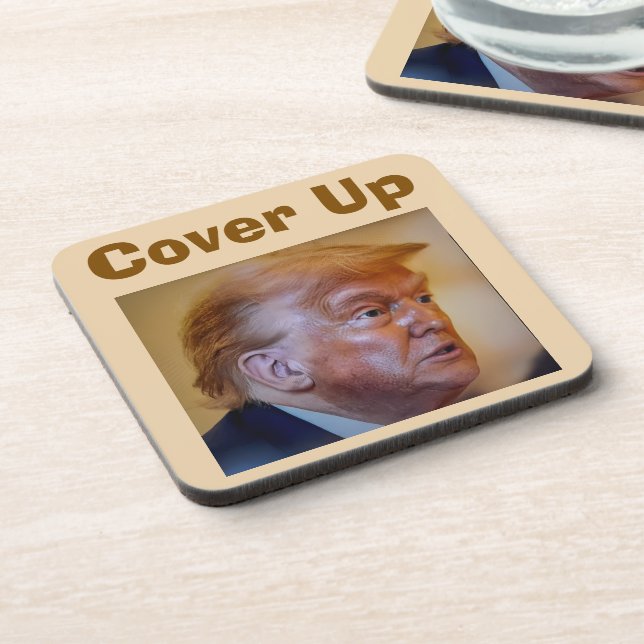 Dessous-de-verre Trump/Cover Up Beverage Coaster (Côté gauche)