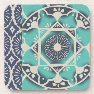 Dessous-de-verre Tuile bleue II de batik