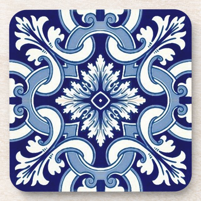 Dessous-de-verre Tuile bleue portugaise (Devant)