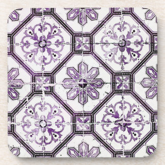 Dessous-de-verre Tuile vintage violet et blanche