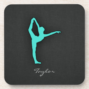 Dessous-de-verre Turquoise ; Danseur de Ballet Vert Bleu