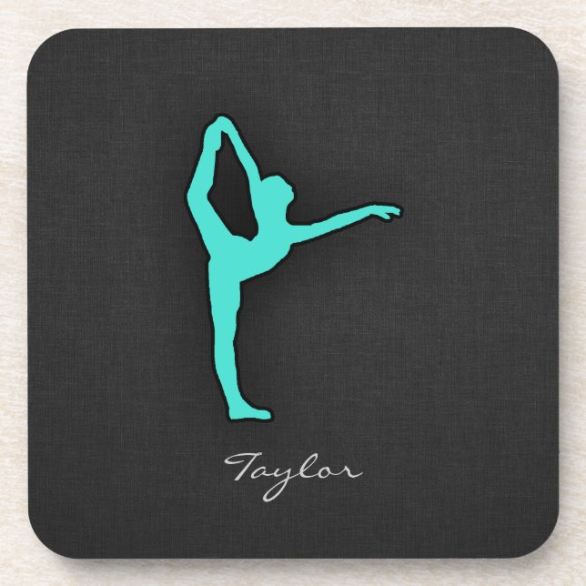 Dessous-de-verre Turquoise ; Danseur de Ballet Vert Bleu (Devant)
