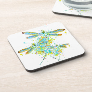 Dessous-de-verre Turquoise éclaboussure de libellule