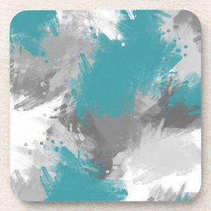 Dessous-de-verre Turquoise Gris Abstrait