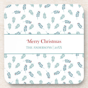Dessous-de-verre Turquoise Mistletoe Joyeux Noël