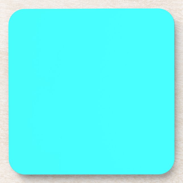 Dessous de verre turquoises au néon cyan de liège (Devant)