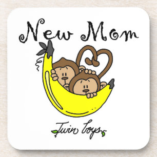 Dessous-de-verre Twin Boys New Mom Cadeaux