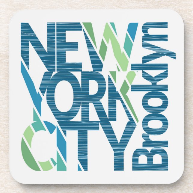 Dessous-de-verre Typographie de Brooklyn New York (Devant)