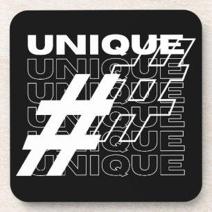 Dessous-de-verre Typographie de Hashtag Unique
