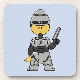 Dessous-de-verre Tyrannosaurus Rex Habillé Comme Robocop.