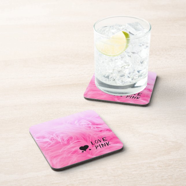 Dessous-de-verre Ultime fourrure Faux Rose Chaud (Côté Droit)