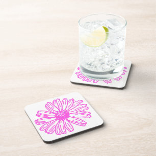 Dessous-de-verre Ultra Rose Fleur de marguerite Impression, Hippie 