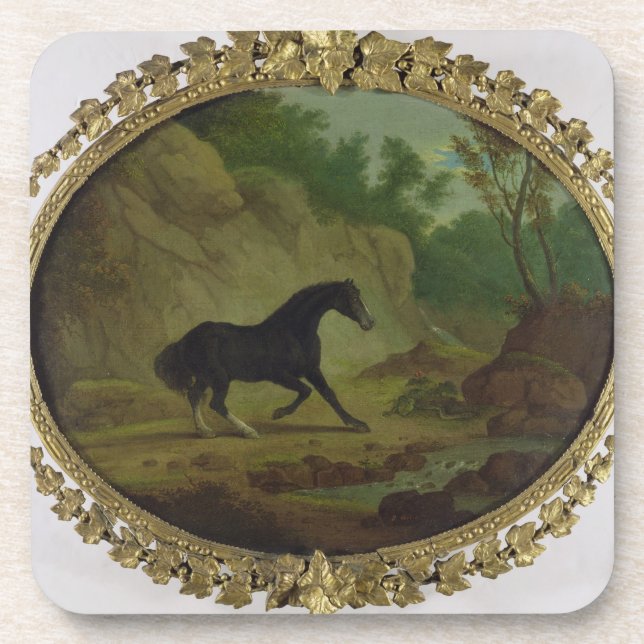 Dessous-de-verre Un cheval effrayé par un serpent, 1792 (huile sur (Devant)